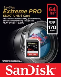 Карта памяти SanDisk Extreme Pro SDXC UHS-I 64Gb 170MB/s